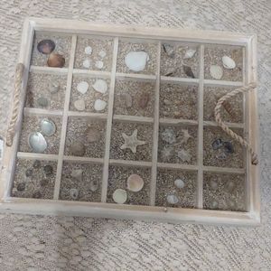 Coastal shadow box table tray